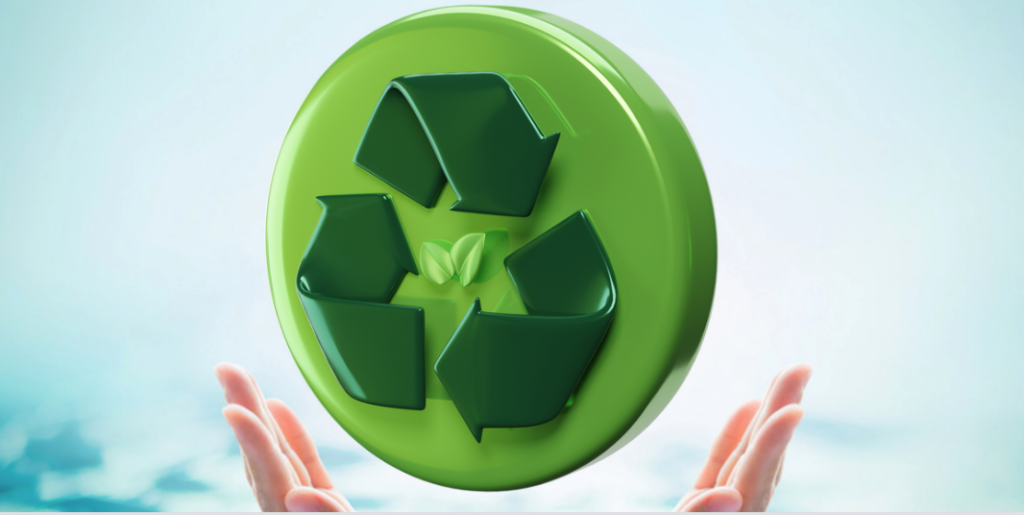 go green sustainable symbol held by hands